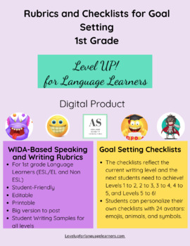 Preview of 1st Grade Speaking and Writing WIDA-Based Rubrics and Checklists