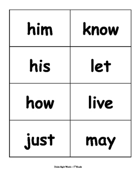 1st grade sight words flashcards