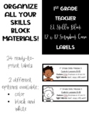 1st Grade-EL Skills Block Cycle Labels for Scrapbook Case