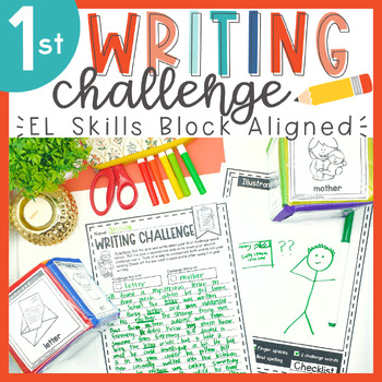 Preview of 1st Grade EL Skills Block Writing Center | Phonics Integrated Writing Challenge