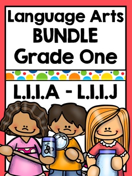 Preview of First Grade Language Arts Worksheets Bundle - Distance Learning