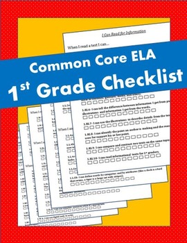 Preview of 1st Grade ELA Common Core Checklist