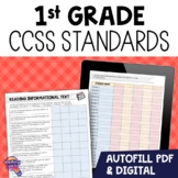 1st Grade ELA & MATH CCSS I Can Checklists  |  Autofill PD