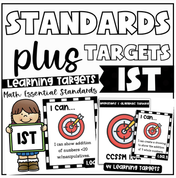 Preview of 1st Grade ELA + Math Learning Targets Plus Math Vocabulary Guides
