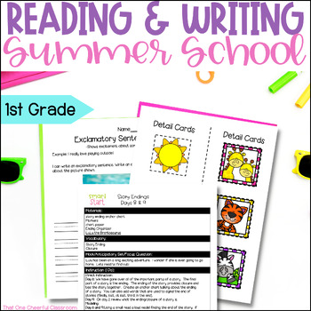 Preview of 1st Grade ELA Reading and Writing Summer School Curriculum - Character, Setting