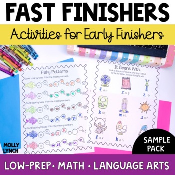Preview of 1st Grade Early Finishers Activities | Fast Finishers Activities for 1st Grade