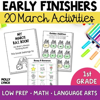 Preview of 1st Grade Early Finishers March 20 Activities for Fast Finishers in 1st Grade