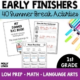 1st Grade Early Finishers Summer | Fast Finishers BAT Book