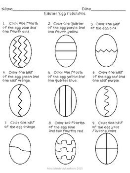 1st Grade Easter Egg Fractions- Common Core Aligned by ...