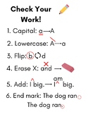 1st Grade Editing Checklist