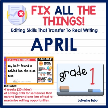 Preview of 1st Grade Editing Practice April