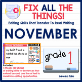 1st Grade Editing Practice November