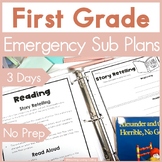 First Grade Emergency Sub Plans for Sub Binder or Sub Tub