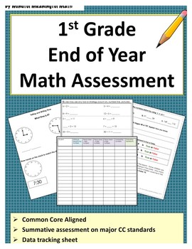 Preview of 1st Grade End of Year Math Assessment