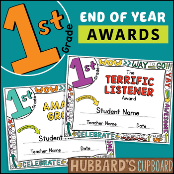 Preview of Auto-Fill 1st Grade End of Year Awards Certificates  - Classroom Student Awards