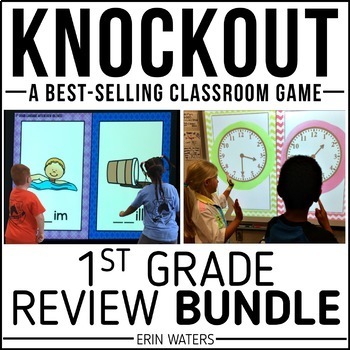 Preview of 1st Grade Math Games - End of the Year Math Review - End of Year ELA Review Game