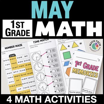 Preview of 1st Grade End of the Year Activity, Second Grade May Math Review Centers