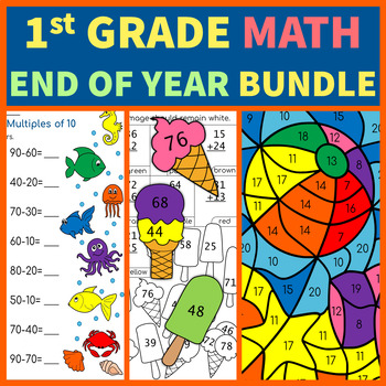 Preview of 1st Grade End of the Year Math Review | Bundle