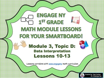 Preview of 1st Grade Engage NY Module 3 Topic D lessons 10 thru 13 for your SmartBoard