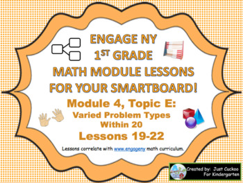 Preview of 1st Grade Engage NY Module 4 Topic E lessons 19 thru 22 for your SmartBoard