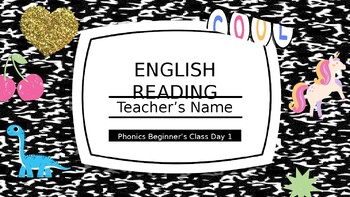 Preview of 1st Grade English Phonic, Vowels & Reading Review - Customize PowerPoint