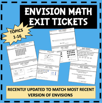 Preview of 1st Grade Envision Math Exit Tickets Bundle