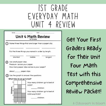 Preview of 1st Grade Everyday Math: Unit 4 Review