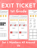 1st Grade Exit Ticket - Set 1 - Numbers All Around Us