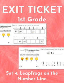 Preview of 1st Grade Exit Ticket - Set 4 - Leapfrogs on the Number Line
