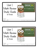 1st Grade Expressions Math: Unit 1 Review Study Guide- Ear