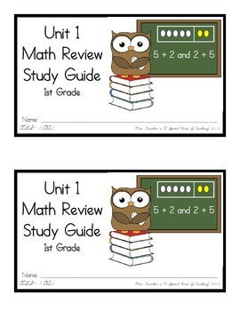 Preview of 1st Grade Expressions Math: Unit 1 Review Study Guide- Early Number Activities