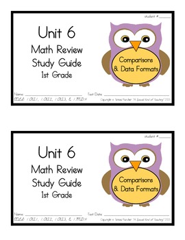 Preview of 1st Grade Expressions Math: Unit 6 Review Study Guide