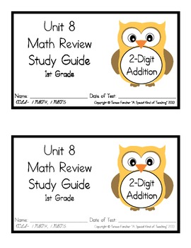 Preview of 1st Grade Expressions Math: Unit 8 Review Study Guide