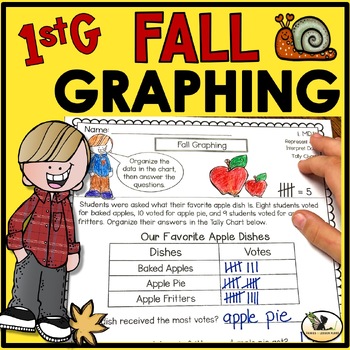 Preview of 1st Grade FALL Graphing Worksheets, Tally Charts, Pictographs, and Bar Graphs