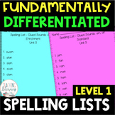 Level 1 Differentiated Spelling Lists AND Activities Full Year