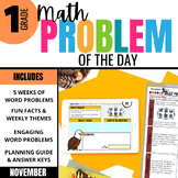 1st Grade Fall Math Word Problem of the Day November Daily