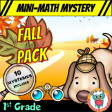 1st Grade Fall Packet of Mini Math Mysteries (Printable & 