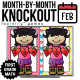 1st Grade February Math Games - Valentine's Day Math Game 