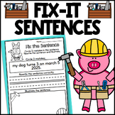 1st Grade Fix the Sentence Worksheets Sentence Correction 