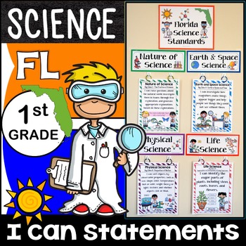 Preview of 1st Grade Florida Science Standards I Can Statements {Florida Standards NGSSS}