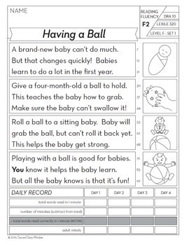 1st Grade Reading Fluency Passages Reading Comprehension 