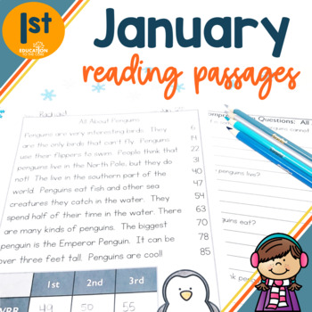 Preview of 1st Grade Fluency Passages for January