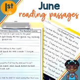 1st Grade Summer Themed Fluency Passages & Comprehension Q