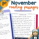 1st Grade Fluency Passages for November