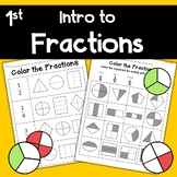 1st Grade Fractions Halves Thirds and Fourths Worksheets