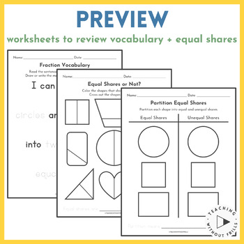 |1st Grade Fractions| Halves and Fourths Activity Packet 1 ...