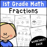 1st Grade Fractions Worksheet Pack | Math Activities