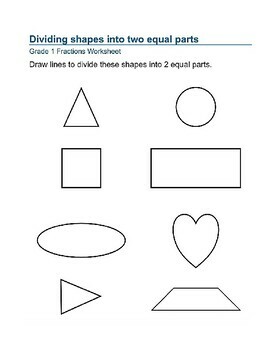 1st Grade Fractions Worksheets by KIDDIES CRAFTER WORLD | TPT