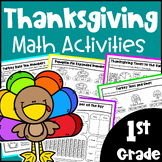 1st Grade Fun Thanksgiving Math Activities Worksheets - Pr