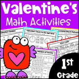 Fun 1st Grade Valentine's Day Math Activities Worksheets: 